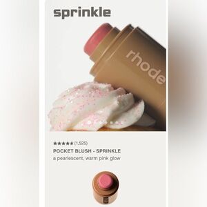 Rhode Skin Sprinkle Pocket Blush with tissue paper box, Hailey Bieber promo card